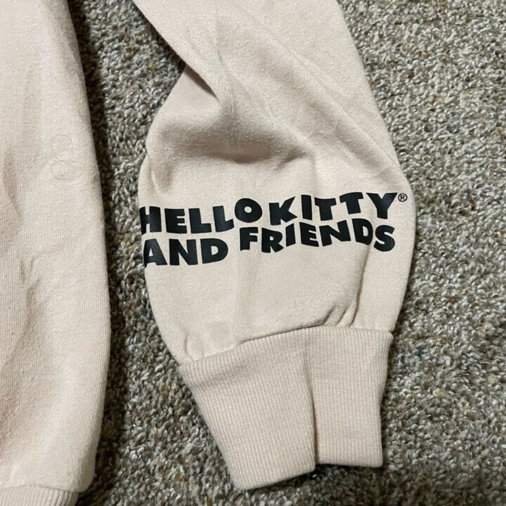 Sanrio Hello Kitty and Friends Rainbow Hoodie Tan Beige Small Womens Pullover - Picture 5 of 7